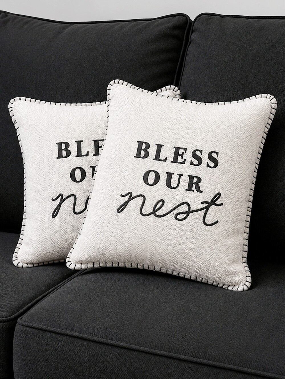 Sonoma Bless Our Nest Herringbone 20" Pillow Covers Set of 2 MSRP 79.99 NEW NWT